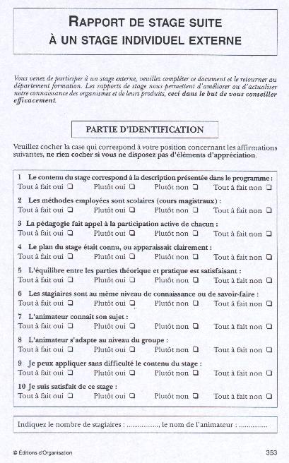 Le rapport de stage