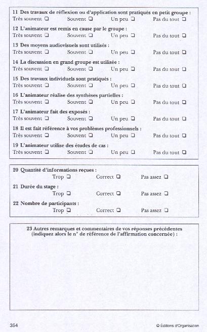 Verso du rapport de stage